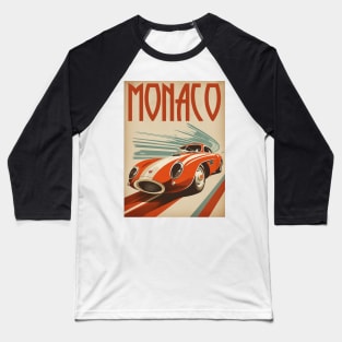 Monaco Supercar Vintage Travel Art Poster Baseball T-Shirt